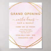 赤面ピンクウォーター色金ゴールド円サロン再開き ポスター (正面)