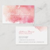 赤面ピンクウォーター芸術的洗浄 名刺 (正面/裏面)