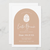 赤面ピンクエッグアーチイースターブランチ 招待状 (正面/裏面)