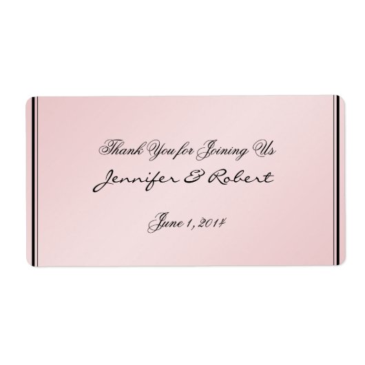 赤面ピンクエレガンスウォーターボトルラベル ラベル (正面)