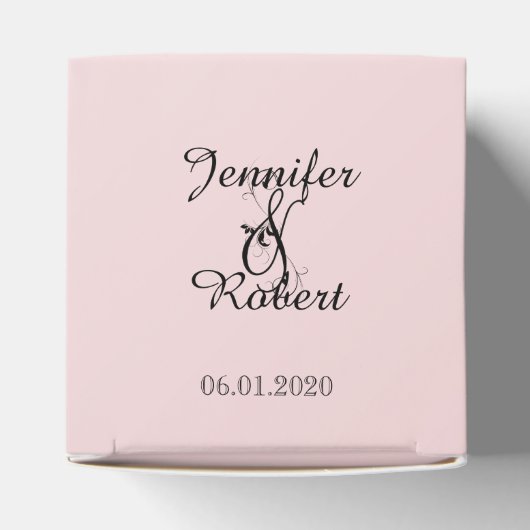 赤面ピンクエレガンス結婚式の引き出物ボックス フェイバーボックス (上部)