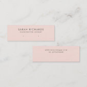 赤面ピンクエレガントおよびシンプル表示イヤリング スキニー名刺 (正面/裏面)