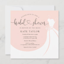 赤面ピンクエレガントなウェディングドレスブライダルシャワー