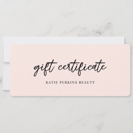 赤面ピンクエレガントのギフト券 (正面)