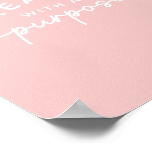 赤面ピンクエレガントクリスチャン引用文 ポスター (角)