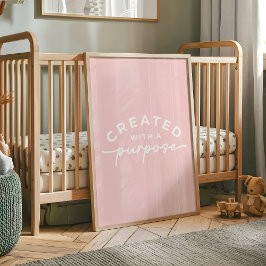 赤面ピンクエレガントクリスチャン引用文 ポスター