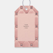 赤面ピンクエレガントタフテッドメタリックレザー ギフトタグ (裏面)