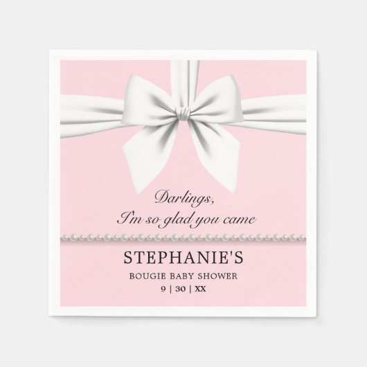 赤面ピンクエレガントティファンシーファニーベビーシャワー スタンダードカクテルナプキン (正面)