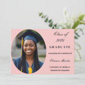 赤面ピンクエレガントフォト招待状 招待状 (スタンド正面)