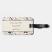 赤面ピンクエレガントフローラロマンチック美学 ラゲッジタグ (裏面横)