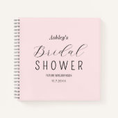 赤面ピンクエレガントブライダルシャワーゲストブック ノートブック (正面)