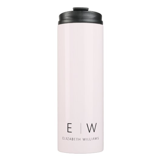 赤面ピンクエレガントミモダンミナリストモノグラム名 タンブラー (正面)