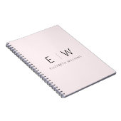 赤面ピンクエレガントミモダンミナリストモノグラム名 ノートブック (右側)