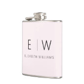 赤面ピンクエレガントミモダンミナリストモノグラム名 フラスク (左)