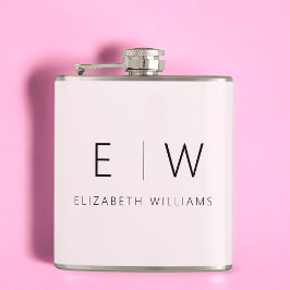 赤面ピンクエレガントミモダンミナリストモノグラム名 フラスク