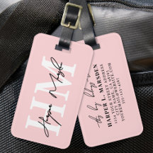 赤面ピンクエレガントモノグラガーリーム名