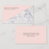 赤面ピンクエレガント大理石プロフェッショナルパターン 名刺 (正面/裏面)