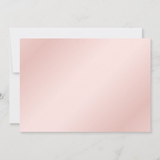 赤面ピンクエレガント結婚モダン金ゴールド セーブザデート (裏面)