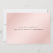 赤面ピンクエレガント金ゴールド結婚写真 セーブザデート (裏面)