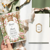 赤面ピンクオリエンタルロータス結婚フラーズ 招待状