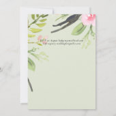 赤面ピンクオリーブクオリティ結婚式招待状 (裏面)