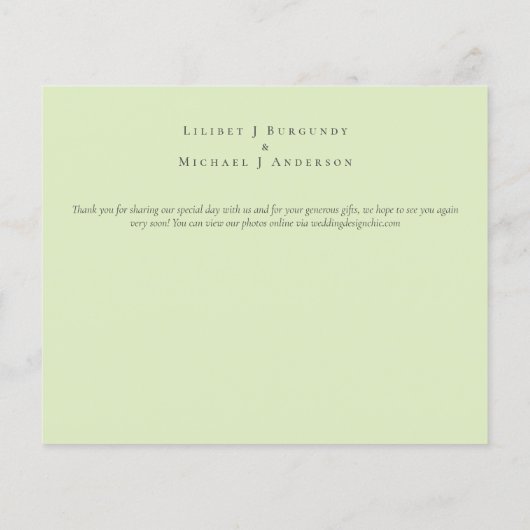 赤面ピンクオリーブ写真ありがとう結婚ご予算 (裏面)