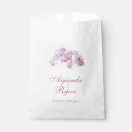 赤面ピンクオーキッドウォーターカラーフラワーフローラ結婚ズ フェイバーバッグ