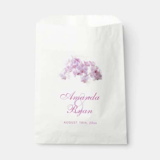 赤面ピンクオーキッドウォーターカラーフラワーフローラ結婚ズ フェイバーバッグ (正面)
