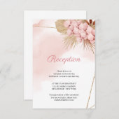 赤面ピンクオーキッドドライパーム葉披露宴 エンクロージャーカード (正面/裏面)