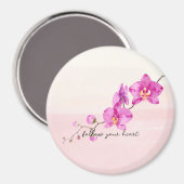 赤面ピンクオーキッドフラワーズ マグネット (正面/裏面)