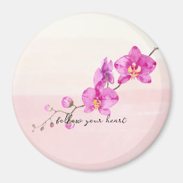 赤面ピンクオーキッドフラワーズ マグネット