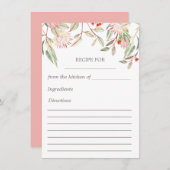 赤面ピンクオーストラリアフローラレシピカード エンクロージャーカード (正面/裏面)