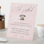 赤面ピンクオーディオゲストブックのサイン 台座サイン (インサイチュ)