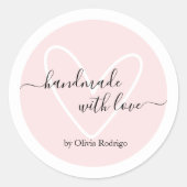 赤面ピンクカスタムのありがとうシール包装 ラウンドシール (正面)