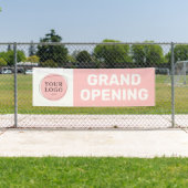 赤面ピンクカスタムのロゴグランドオープニングビジネス 横断幕 (インサイチュ)