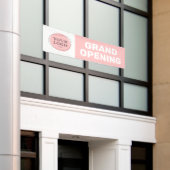 赤面ピンクカスタムのロゴグランドオープニングビジネス 横断幕 (ビルの外側)