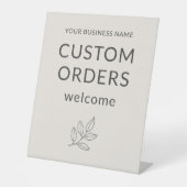 赤面ピンクカスタムの注文ウェルカムビジネス 台座サイン (正面)