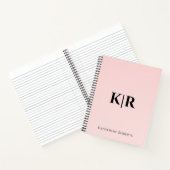 赤面ピンクカスタムモノグラム名 ノートブック (内部)