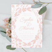 赤面ピンクカップル赤ちゃんシャワー 招待状