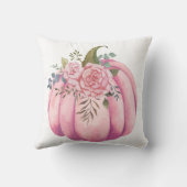 赤面ピンクカボチャとバラガーリー秋デコール クッション (裏面)