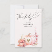 赤面ピンクカボチャフローラありがとう サンキューカード (正面)