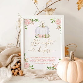 赤面ピンクカボチャ深夜おむつゲームポスター ポスター