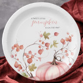 赤面ピンクカボチャ秋の収穫赤ちゃんシャワー ペーパープレート