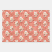 赤面ピンクカボチャ誕生日ベビーシャワーガール ラッピングペーパーシート (正面3)