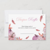 赤面ピンクカボチャ赤ちゃんシャワーおむつラッフルカード 招待状 (正面)