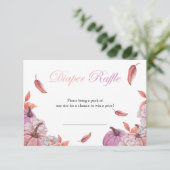 赤面ピンクカボチャ赤ちゃんシャワーおむつラッフルカード 招待状 (スタンド正面)