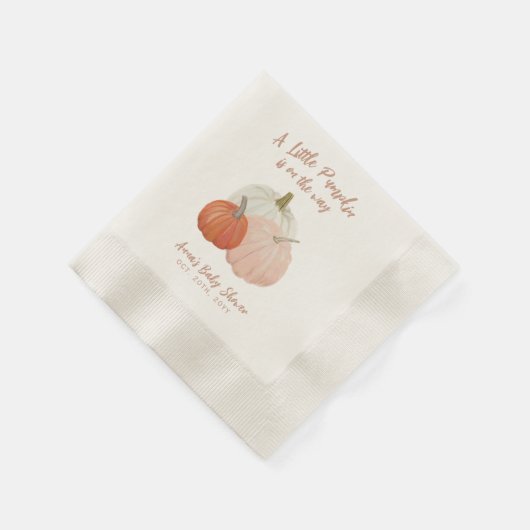 赤面ピンクカボチャ赤ちゃんシャワーナプキン 縁ありカクテルナプキン (角)