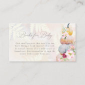 赤面ピンクカボチャ赤ちゃんシャワーブックベビー エンクロージャーカード (正面)