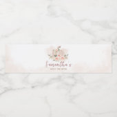 赤面ピンクカボチャ赤ちゃんシャワー ペットボトルラベル (シングルラベル)