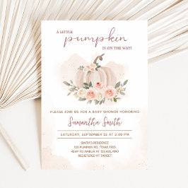 赤面ピンクカボチャ赤ちゃんシャワー 招待状